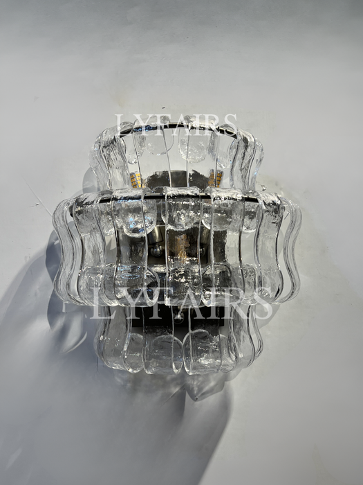 Modern Clear/Smoky Gray Glass Wall Lamp