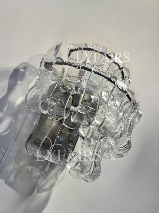 Modern Clear/Smoky Gray Glass Wall Lamp