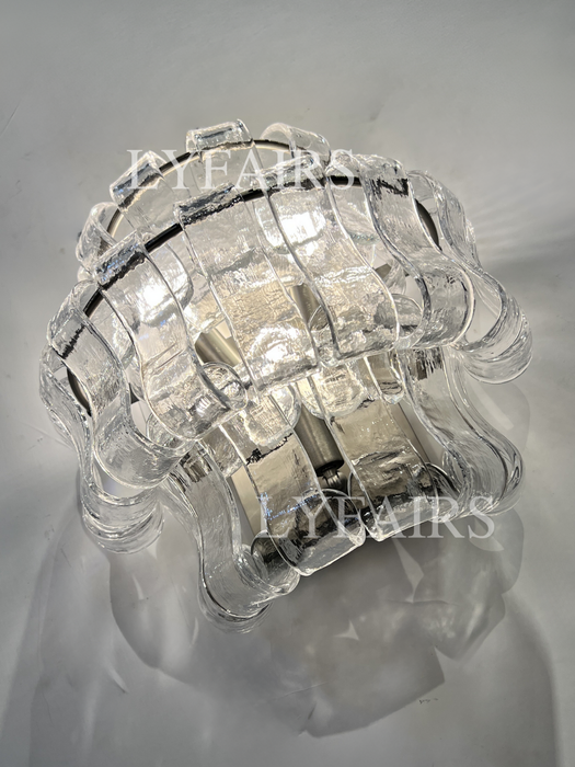 Modern Clear/Smoky Gray Glass Wall Lamp