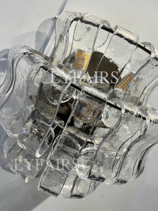 Modern Clear/Smoky Gray Glass Wall Lamp