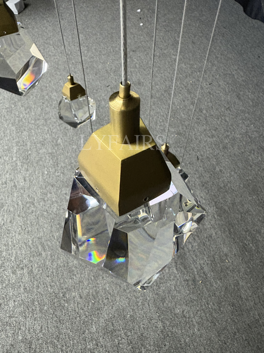 Modern Creative Crystal Prisms Stone Chandelier for Staircase/Foyer/Loft