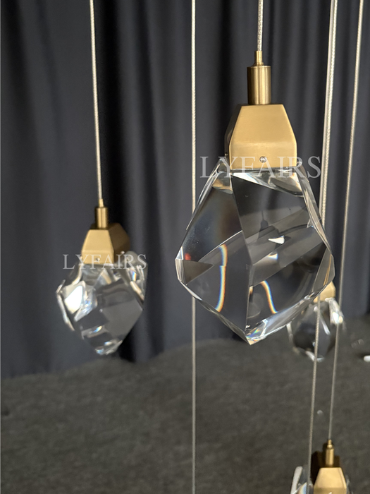 Modern Creative Crystal Prisms Stone Chandelier for Staircase/Foyer/Loft