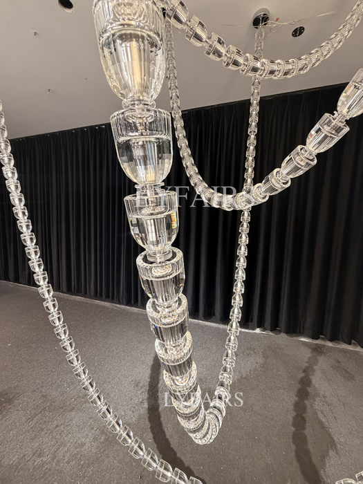Modern Crystal Bullet  Necklace Chain Chandelier for Living Room/Staircase/Foyer/Hotel/Restaurant