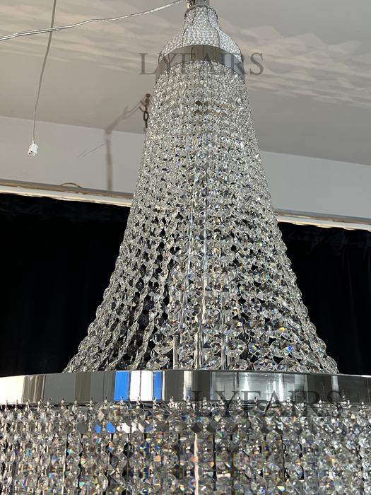 Modern Crystal Tassel Chandelier for Foyer/Staircase