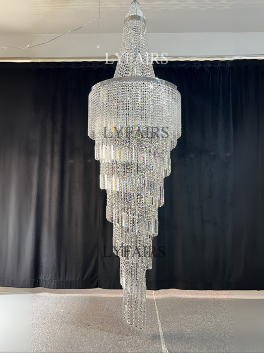Modern Crystal Tassel Chandelier for Foyer/Staircase