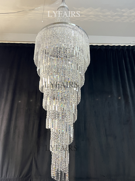 Modern Crystal Tassel Chandelier for Foyer/Staircase