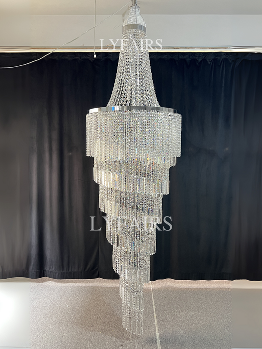 Modern Crystal Tassel Chandelier for Foyer/Staircase