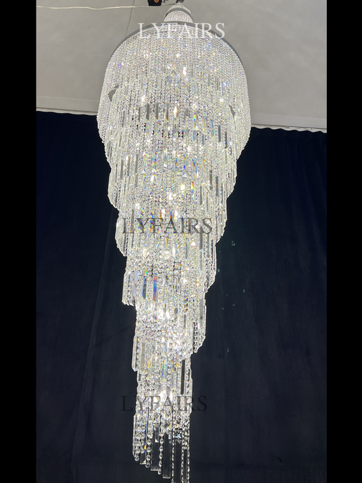 Modern Crystal Tassel Chandelier for Foyer/Staircase