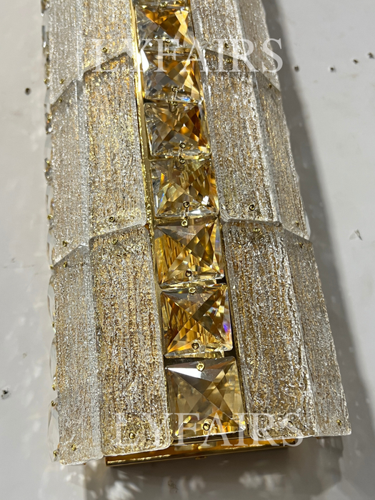 Lámpara de araña de cristal dorado de lujo de múltiples capas de gran tamaño para vestíbulo/pasillo/entrada grande