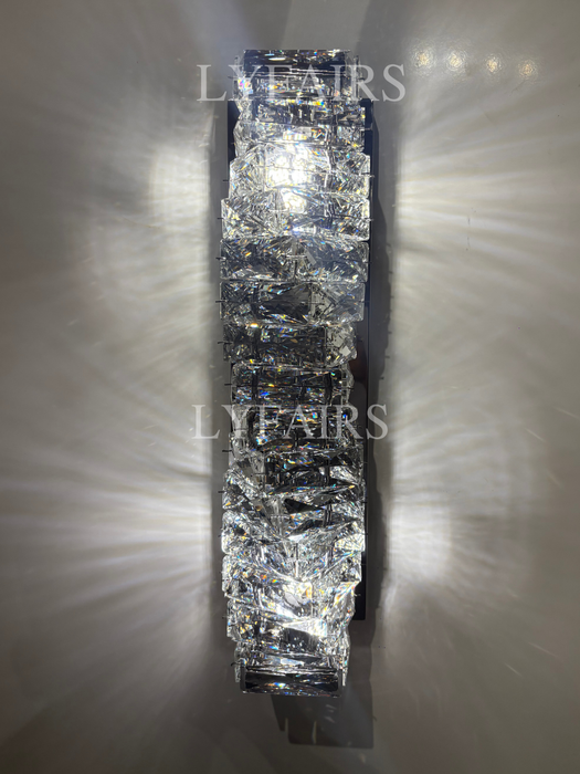 Lámpara de pared de noche colgante de diamante con barra de luz de pared de cristal moderna para decoración de dormitorio