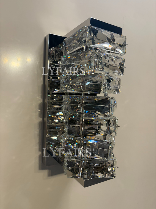 Lámpara de pared de noche colgante de diamante con barra de luz de pared de cristal moderna para decoración de dormitorio