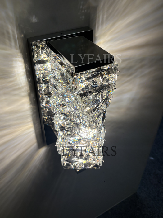 Lámpara de pared de noche colgante de diamante con barra de luz de pared de cristal moderna para decoración de dormitorio