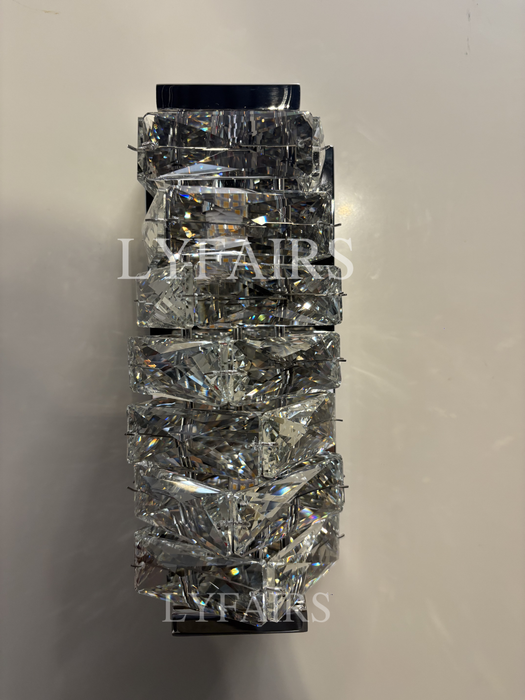 Lámpara de pared de noche colgante de diamante con barra de luz de pared de cristal moderna para decoración de dormitorio