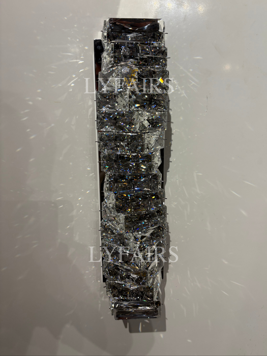 Lámpara de pared de noche colgante de diamante con barra de luz de pared de cristal moderna para decoración de dormitorio