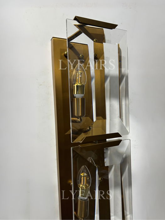 Modern Diamonds-Shape Crystal Single/Triple Wall Sconce