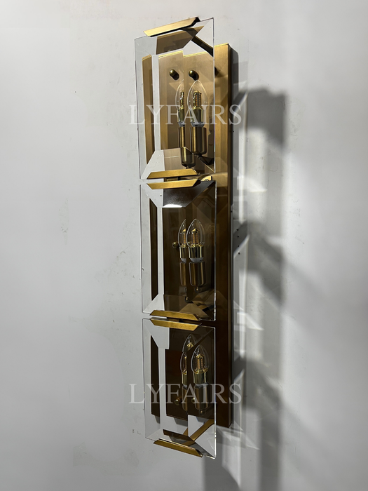 Modern Diamonds-Shape Crystal Single/Triple Wall Sconce
