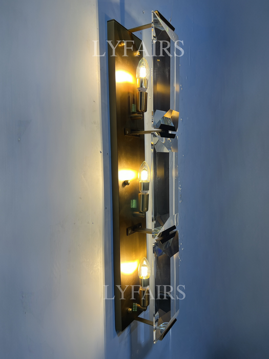 Modern Diamonds-Shape Crystal Single/Triple Wall Sconce