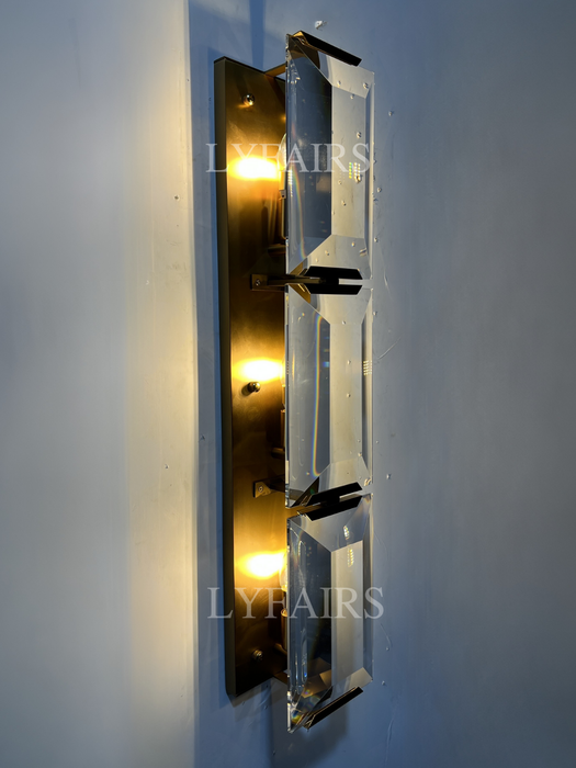 Modern Diamonds-Shape Crystal Single/Triple Wall Sconce