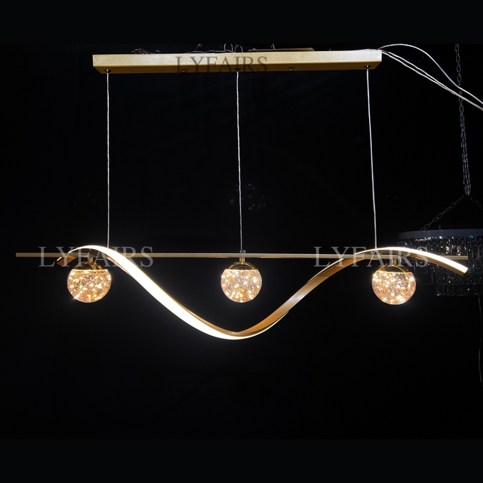 Lampadario moderno per sala da pranzo Lampadario da soffitto Starlight in vetro stile conciso Lampada da bancone da bar di lusso