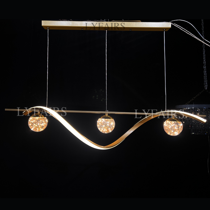 Lampadario moderno per sala da pranzo Lampadario da soffitto Starlight in vetro stile conciso Lampada da bancone da bar di lusso