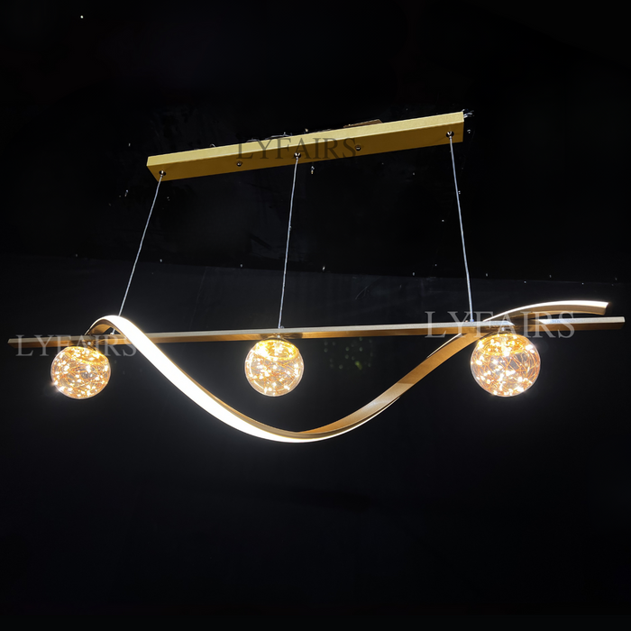 Lampadario moderno per sala da pranzo Lampadario da soffitto Starlight in vetro stile conciso Lampada da bancone da bar di lusso