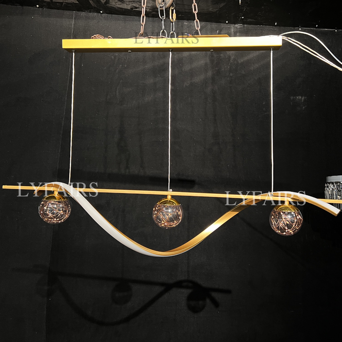 Lampadario moderno per sala da pranzo Lampadario da soffitto Starlight in vetro stile conciso Lampada da bancone da bar di lusso