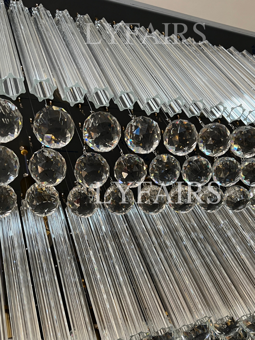 Moderna lámpara de araña de cristal de montaje empotrado con niveles adicionales de 2/3 para espacio adicional