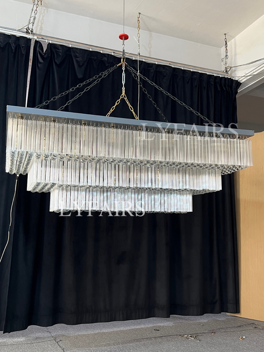 Moderna lámpara de araña de cristal de montaje empotrado con niveles adicionales de 2/3 para espacio adicional