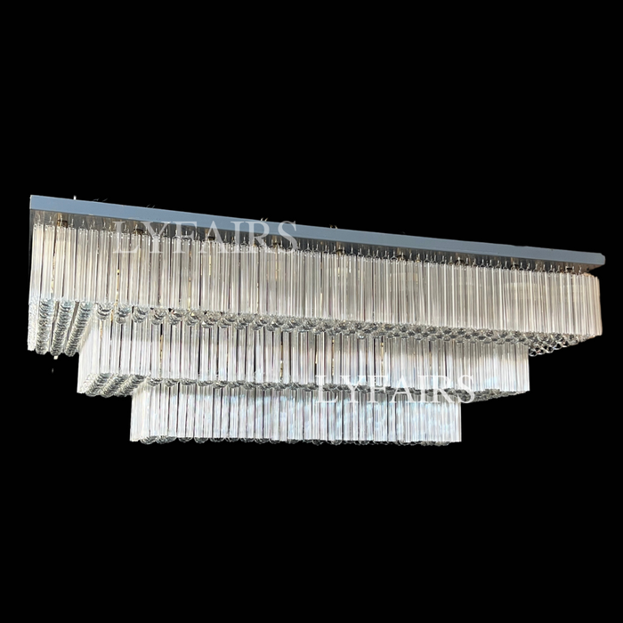 Moderna lámpara de araña de cristal de montaje empotrado con niveles adicionales de 2/3 para espacio adicional