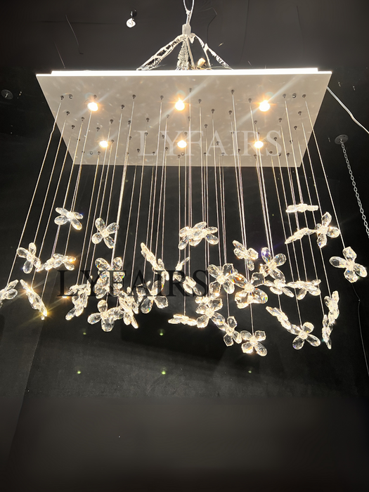 Modern Floating Crystal Flower Chandelier