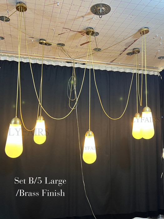 Modern Floating Pears-inspired Frosted Glass Pendant for High-ceiling