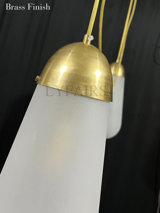 Modern Floating Pears-inspired Frosted Glass Pendant for High-ceiling