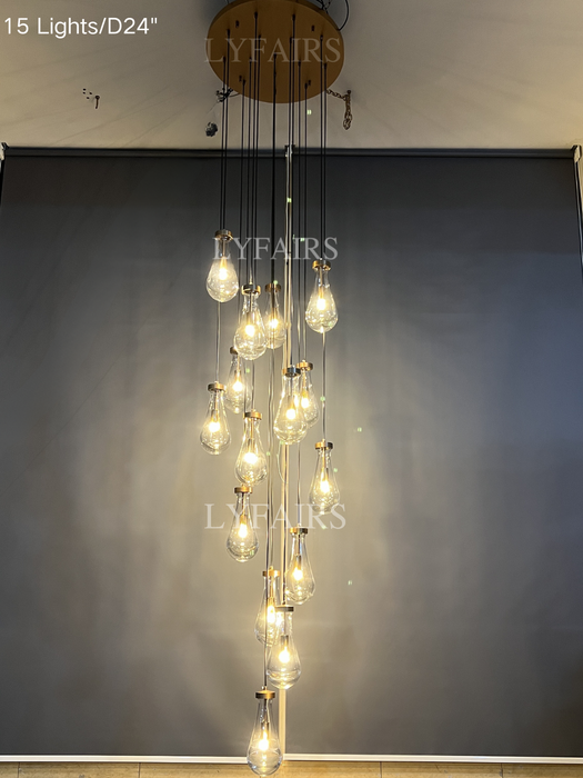 Modern Floating Raindrop Chandelier for Living Room/Staircase/Foyer