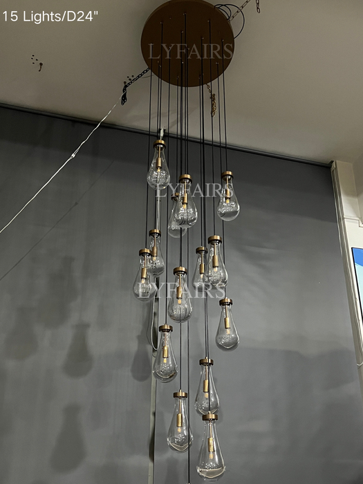 Modern Floating Raindrop Chandelier for Living Room/Staircase/Foyer