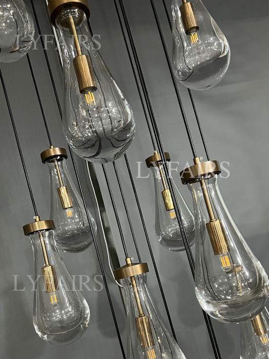 Modern Floating Raindrop Chandelier for Living Room/Staircase/Foyer