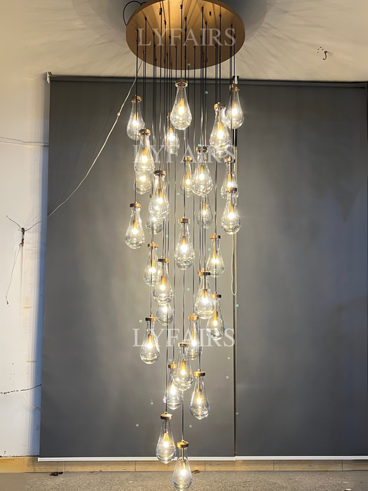 Modern Floating Raindrop Chandelier for Living Room/Staircase/Foyer