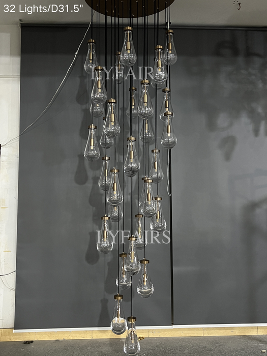 Modern Floating Raindrop Chandelier for Living Room/Staircase/Foyer