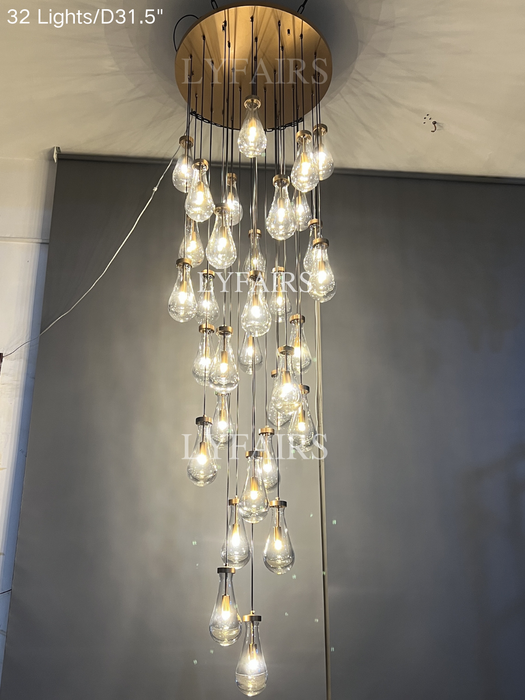 Modern Floating Raindrop Chandelier for Living Room/Staircase/Foyer