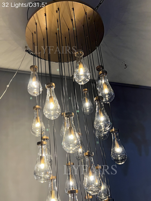 Modern Floating Raindrop Chandelier for Living Room/Staircase/Foyer