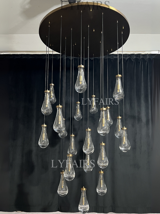 Modern Floating Raindrop Chandelier for Living Room/Staircase/Foyer