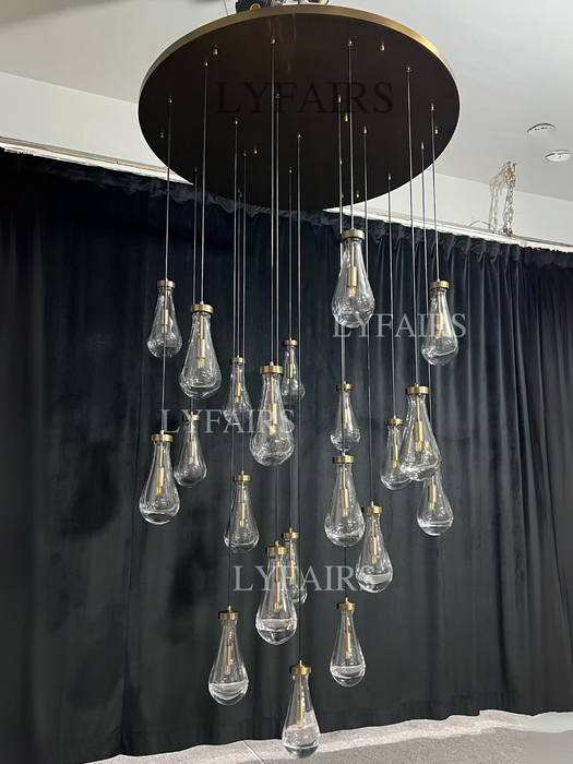 Modern Floating Raindrop Chandelier for Living Room/Staircase/Foyer