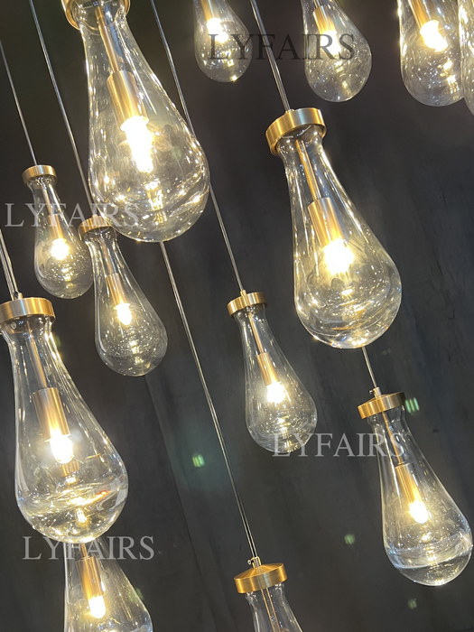 Modern Floating Raindrop Chandelier for Living Room/Staircase/Foyer