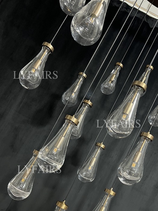 Modern Floating Raindrop Chandelier for Living Room/Staircase/Foyer