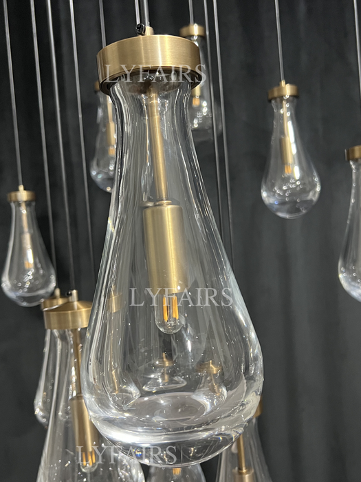 Modern Floating Raindrop Chandelier for Living Room/Staircase/Foyer