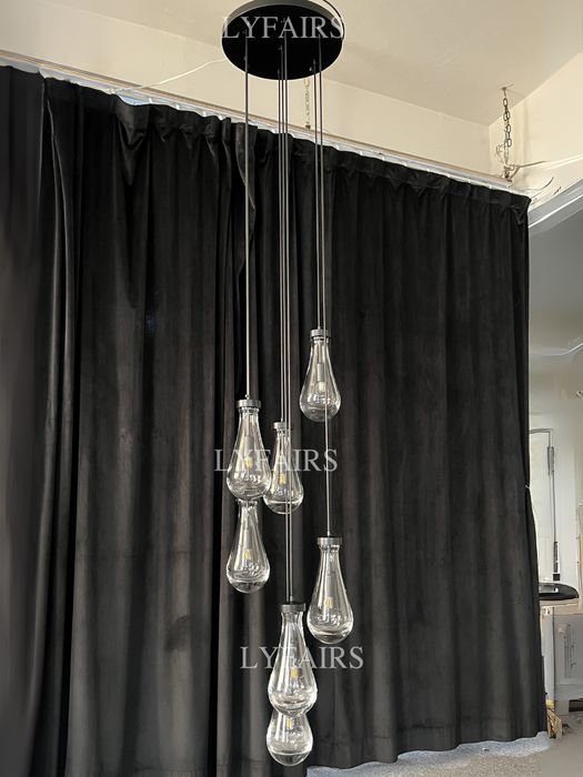Modern Floating Raindrop Chandelier for Living Room/Staircase/Foyer