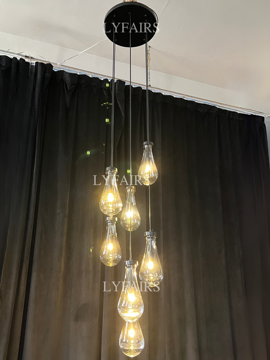 Modern Floating Raindrop Chandelier for Living Room/Staircase/Foyer