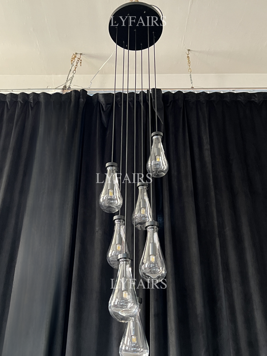 Modern Floating Raindrop Chandelier for Living Room/Staircase/Foyer