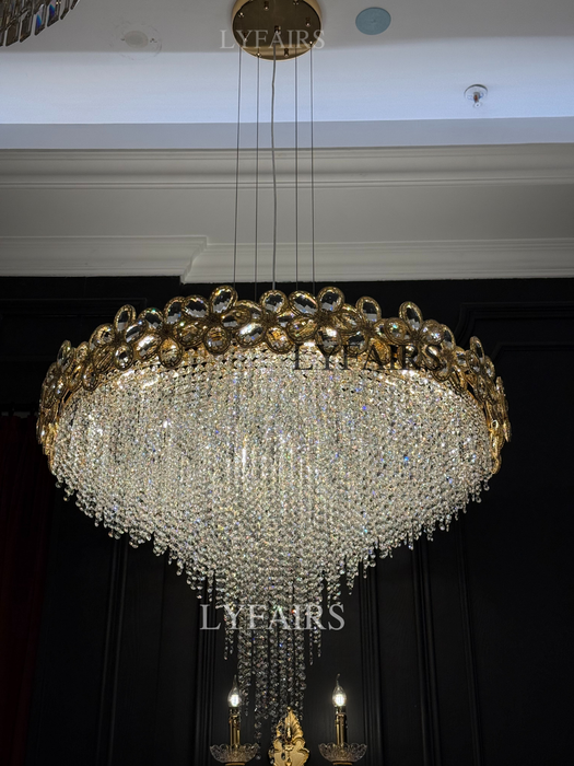 Modern Flower Crystal Tassel Chandelier for Living Room/Dining Room