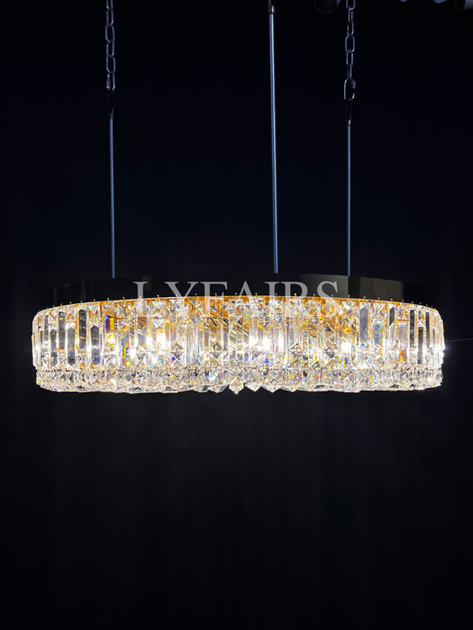 Modern Flush Mount Round Crystal Chandelier for Low-ceiling