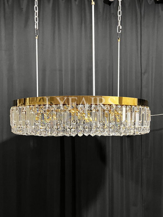 Modern Flush Mount Round Crystal Chandelier for Low-ceiling
